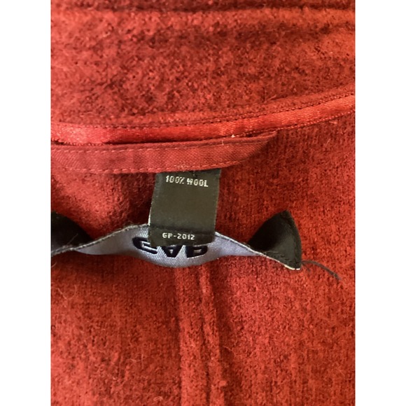 GAP Y2K Red Wine 100% Wool Double Breasted Peacoat Jacket Size Medium - Picture 5 of 5